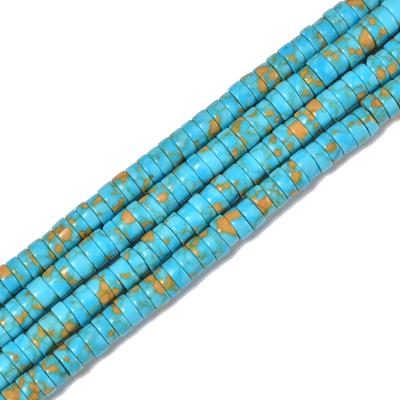 China DIY decoration; Strap; Necklace ; Earring etc sell beads loose size 2x4mm Hot Blue Heishi Turquoise Howlite Discs Gemstone For Jewelry Making for sale