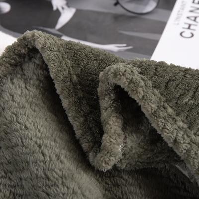 China Anti Dust Mite Double layer thickened wheat spike jacquard flannel blanket air conditioner quilt comfortable soft blanket custom bed blankets for sale