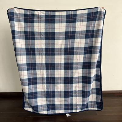 China Anti-Static Multi-functional 2-layer Cape Blanket Plaid Knit Cappa Shawl Fleece Tippet Blanket WIth Button for sale