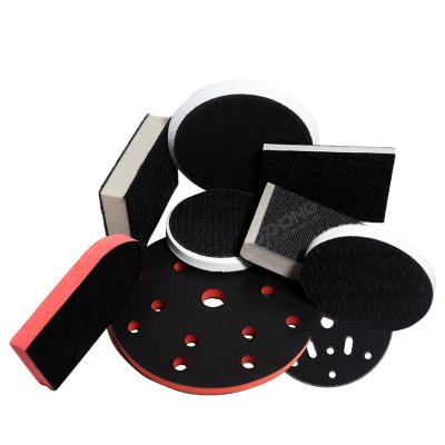 China Stainless Steel Wire Drawing Maker 6inch Sponge Pad Pad Pad Black Interface Polishing Pad For Round Polisher Hook& Loop Damper Sanding Pad for sale