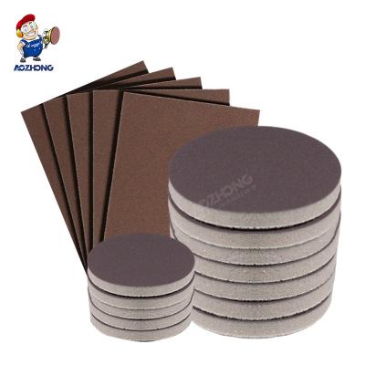 China High Grinding Efficiency OEM 150mm Sponge Sand Disc Silicon Carbide Film Sandpaper Sponge Round Double Sided Sponge Sand Paper For Car for sale