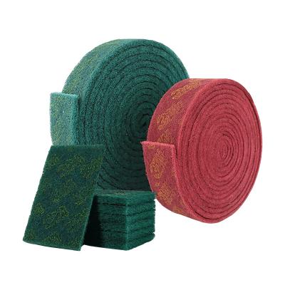 China Wholesale Durable Fiber Gray 125mm Custom Cut Scrubbing Pad Rolls Scour Pads Aluminum Oxide Abrasive Scouring Pad Cloth Roll Resistant for sale