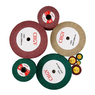 China Fine Surface Finishing Non Woven Flap Wheel 200x40mm Axide Sanding Wheel 220 Grit Aluminum Flap Disc For Stainless Steel for sale