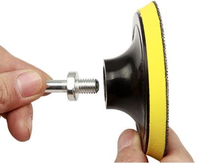 China For 4 Inch M10 Wire Pad Holder Automotive Outdoor Polishing Rotary Polish Pad Hook & Loop Come With Drill Adapter for sale