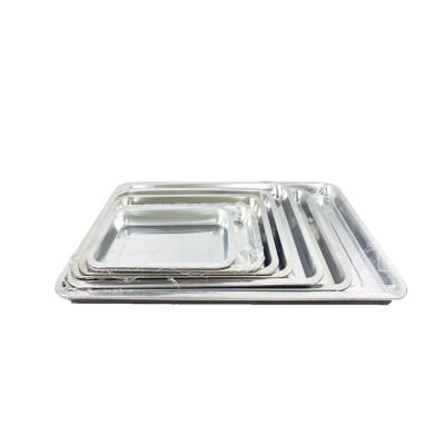 China Stainless Steel Serving Bakery Dish Plate Steel Food Bake Tray Rectangular Stainless Customized Dinner Dishes For Hotel Restaurants for sale