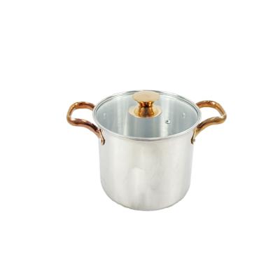 China Home Kitchen High Quality Stainless Steel Plating Double 22cm Thickened European Soup Pot Set for sale