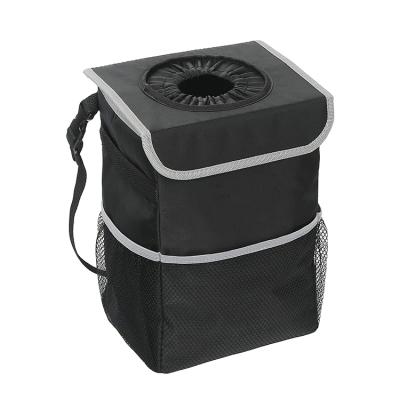 China 100% Eco-friendly wholesale cheap custom car waterproof trash cans with lid and storage pockets for sale