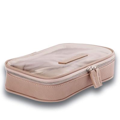 China Fashion Vegan Makeup Bag Leather Clear Toiletry Bag For Travel Cosmetic Organizer Makeup Bag Makeup Case for sale