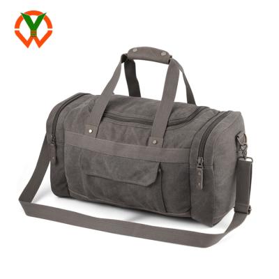 China Gray Canvas Duffle Bag Men Travel Heavy Duty Duffel Bag Fitness Duffel Bag Large For Sports Gym Fitness for sale