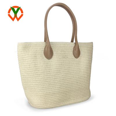 China Tote Outdoor Summer Handbag Rattan Custom Made Wholesale Resistant Straw Beach Towel Carry Bag for sale