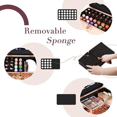 China Weather proof Shockproof Dustproof Large Vanity Case Nail Polishes Holder Makeup Box Travel Beauty Organiser Storage Box for sale