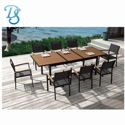 China Modern Universal Aluminum Garden Dining Set High Quality Outdoor Extension Table Chairs for sale