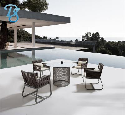 China Modern Modern Style Aluminum Garden Dining Leisure Design Set Patio Table and Chairs Furniture Outdoor Dining Table and Chair for sale