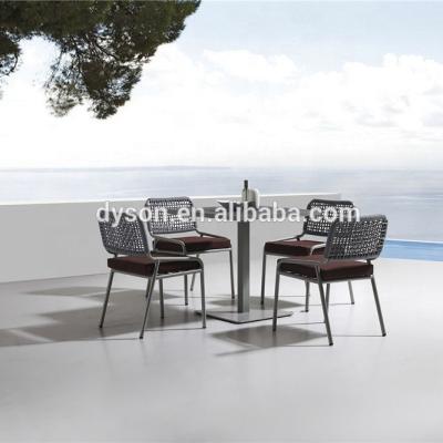 China New Design Modern Rope Dining Chair And Table Good Quality Rope Outdoor Furniture Aluminum Patio Dining Chair for sale