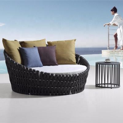 China Modern Outdoor Furniture Garden Round Rope Sun Bed for sale