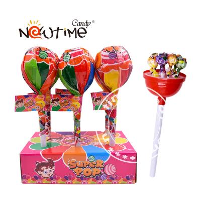 China NTA20112 Full Size 9CM DIA Lollipop in Display Box with Assorted Fruit Flavor Lollipops for sale