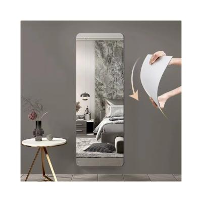 China Durable Home Wall Decor Self Adhesive Non Glass Custom Self Adhesive Acrylic Mirror Wall Sticker Bathroom Waterproof Unbreakable Mirror for sale