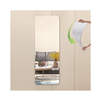 China Durable Custom Home Decor Self Adhesive Mirror Unbreakable Frameless Wall Hanging Acrylic Plastic Full Body Dressing Mirror for sale