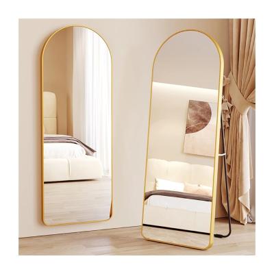 China Contemporary Factory Wholesale Luxury Home Decor Thickened Border Black Bath Mirrors Large Size Full Length Arch Aesthetic Room Decor Mirrors for sale