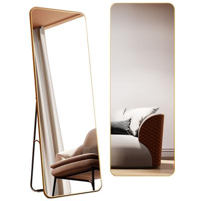 China Modern Modern Full Size Framed Big Home Decor Wall Mounted Full Length Floor Beveled Aluminum Full Body Mirror For Dressing Room for sale