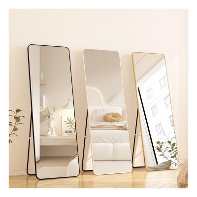 China Bohemian Special Design Decor Rounded Aluminum Alloy Frame Glass Sheet Square Shape Modern Style Decoration Bathroom Wall Mirror for sale