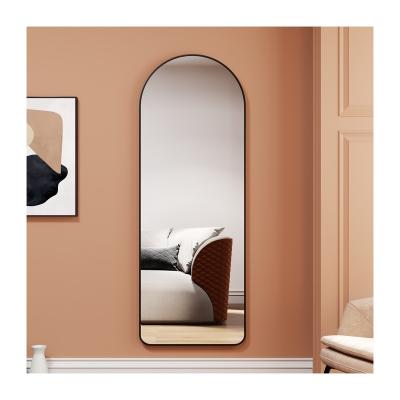 China Minimalist Factory Wholesale Luxury Home Decor Black Large Size Full Length Body Arch Wall Mirrors for sale