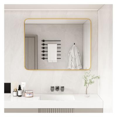 China Minimalist Manufacture Customized Hotel Bathroom Vanity Mirror Large Square Metal Aluminium Alloy Wall Full Modern Bathroom Framed Mirrors for sale