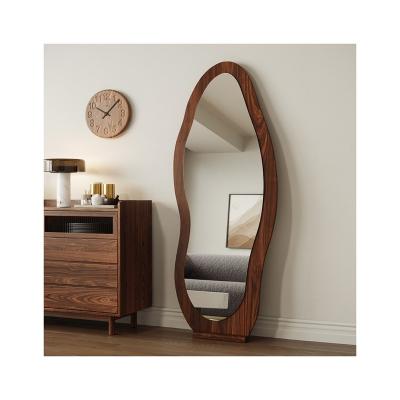 China Contemporary Large Vintage Asymmetrical Full Length Body Wall Wave Bedroom Decor Mirror Clothing Shop Irregular Shape Floor Mirror for sale