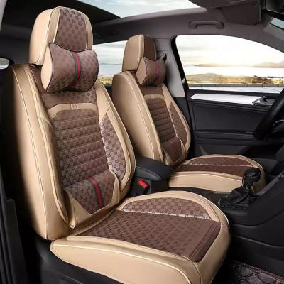 China 2023 Universal Faux Leather Car Seat Cover Leather Car Seat Cover Set Luxury Full Set for sale