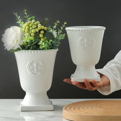 China Modern Ceramic Flower Pot Small Tree Planting Flower Pot Indoor Office Flower Pot White Custom Logo Style OEM Style and Modern Outdoor for sale