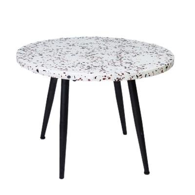 China Eco-friendly design small ceramic contemporary outdoor modern round terrazzo furniture living room center vase coffee table for sale