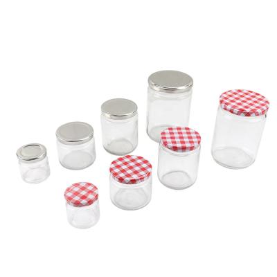 China Wholesale Wide Mouth Freshness Preservation 250ml 500ml Jam Glass Jar With Slim Screw Metal Lid Bulk Honey Jar Bottle for sale