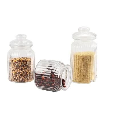 China Sustainable Wholesale Wide Mouth Storage Kitchen Canning Glass Jars And Container With Glass Lid for sale