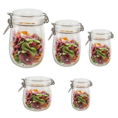 China 230ml 450ml 700ml 950ml 1500ml Round Glass Essential Oil Jar With Metal Lid For Food Storage for sale