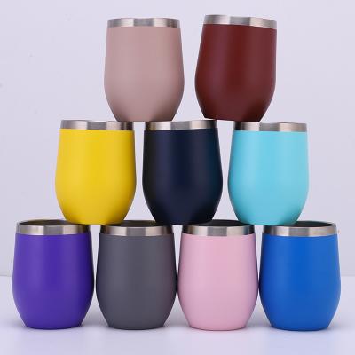 China Sustainable 360ml Double Wall Powder Coated Tumbler Stainless Steel Wine Car Cup 12oz Insulated Tumblers Coffee Mugs Cups for sale