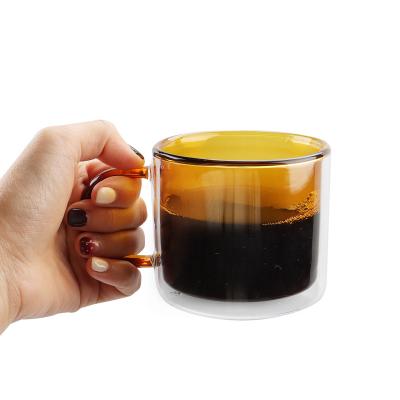 China High Qiality 230ml Coffee Glass Mug Double Wall Good Quality Glass Water Glass Mug for sale