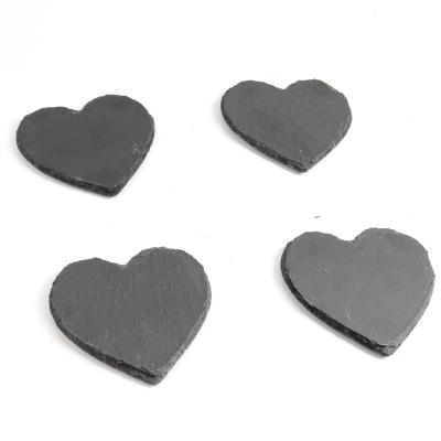 China Sustainable Natural Black Slate Dish Heart Shape For Wedding Restaurant Home And Hotels Dinnerware Set for sale