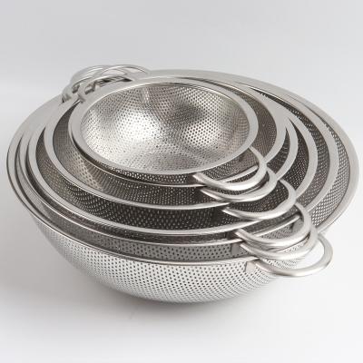 China Good quality CLASSIC stainless steel mesh colander with two ears handle 16cm/19cm/22cm/25cm/38cm/31cm for sale