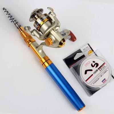 China Lightweight Cheap Mini Portable Pocket Aluminum Pen Shaped Telescoping Fishing Rod for sale