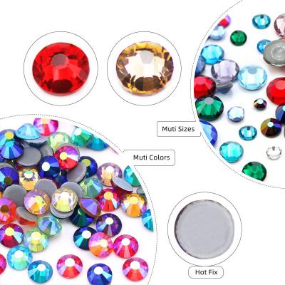 China Flatback ab Color Hotfix Drill Flatback Fix Rhinestones Hot Volume Rhinestone Dress Glass Accessories Dance Apparel for sale