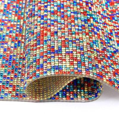 China High Quality Flatback Glue Mesh Rhinestone Sheet Full Drill Hot Fix Drill For Women Shoes Bags Apparel Accessories for sale