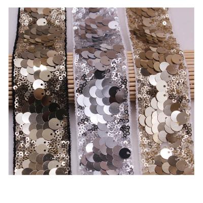 China Hot Selling Flatback Sequins Lace Up DIY Clothing Accessories Ethnic Style Beaded Trim Dresses Handmade Decoration for sale