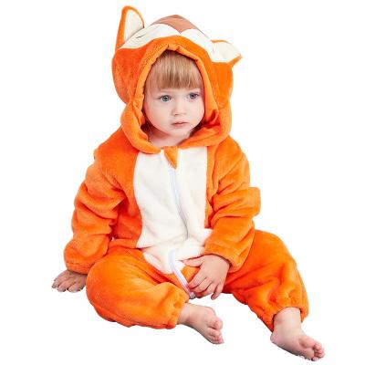 China 100% Polyester Children's Romper Animal One Piece Baby Big Flannel Romper for sale