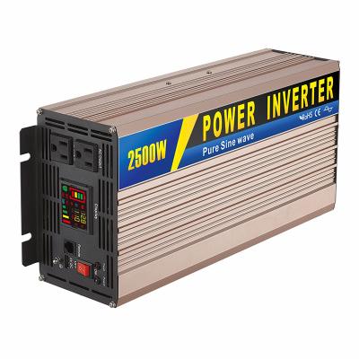 China 12v 24v 48v Solar Power Inverter 2500w Pure Sine Wave Hybrid Inverter 110v/220v 44X17X10.5cm (LXWXH) for sale