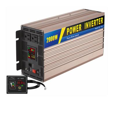 China Off Grid Solar Power Inverter 2000w DC AC Power Supply Converter With Usb 2 Ports Multifunction Inverter 38.1X17X10.5cm (LXWXH) for sale