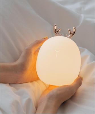 China The Room USB Touch Charging Sensor Lead Silicone Night Light Small Deer Rabbit Silicone Night Light For Kids for sale