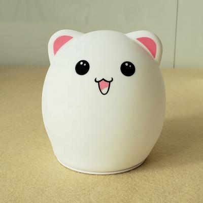 China 2021 Modern Popular Night Light Cute Mini Animal Silicone Night Light With Battery For Kids for sale