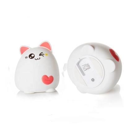 China Creative Cartoon Cat Little Night Light Modern Blue Ray New Arrivals Silicone Night Light For Baby for sale