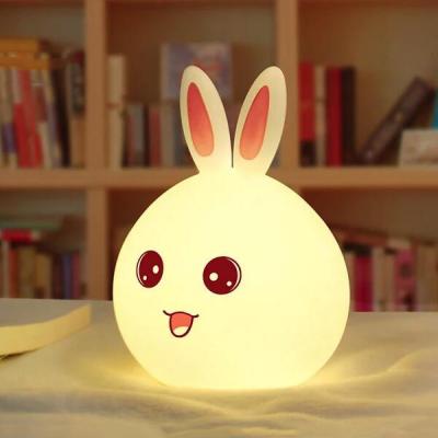 China Bunny Rabbit Silicone Led Night Light Nursery Touch Sensor Touch Control Silicone Night Light Rechargeable Led Night Light for sale