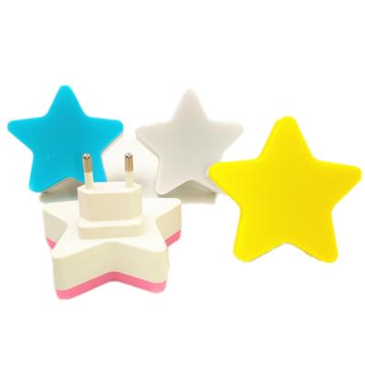 China Creative Room Products Star Shape Sensor Night Lights Baby Night Light Bedroom Light Kids Nursery Lamp With Euro Plug for sale